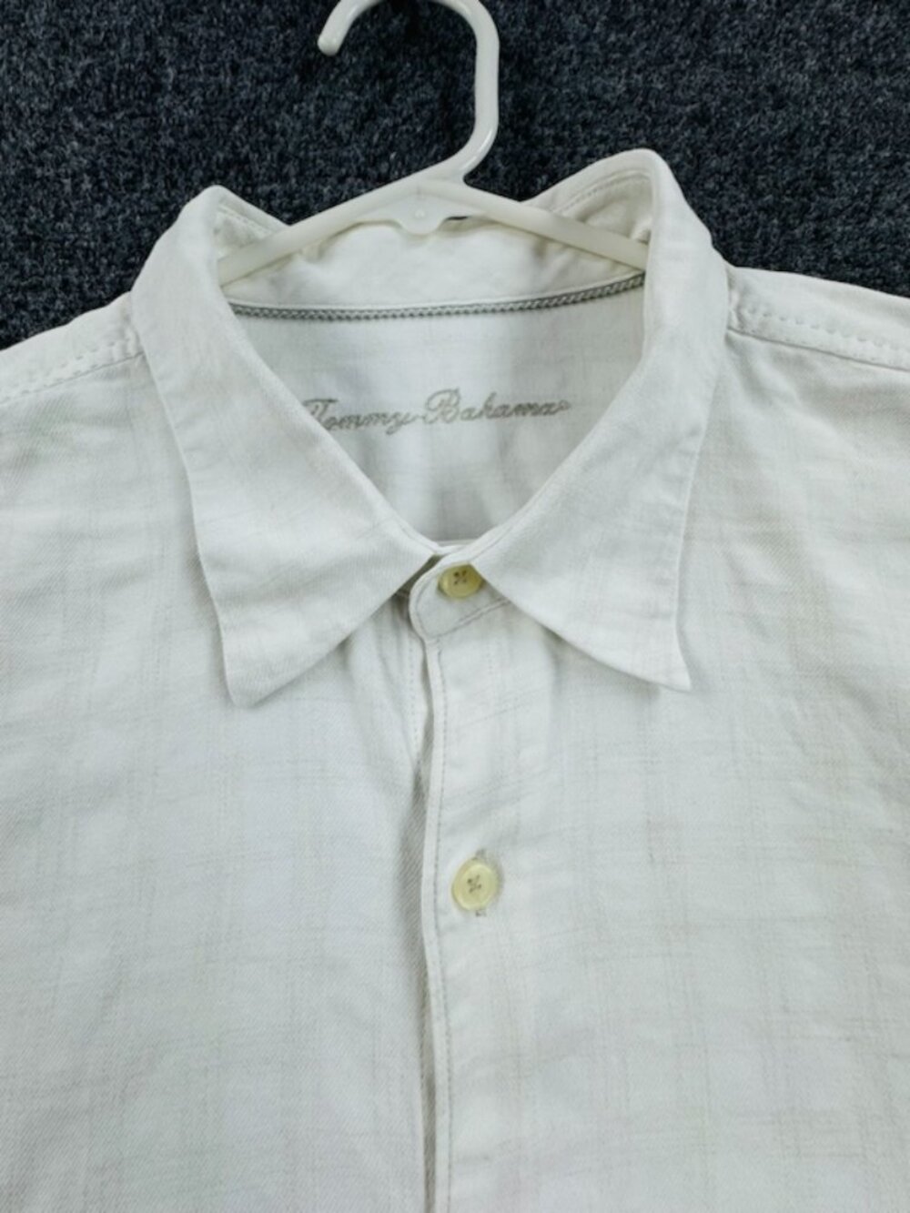 Tommy Bahama Mens White 2XL Cotton Lyocell Button Up Shirt Long Sleeve Hawaiian